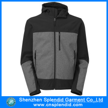 El precio competitivo 2016 de la fabricación de China softshell negro con la chaqueta gris